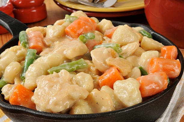 istock Cast Iron Skillet of Chicken and Dumplings 468437907