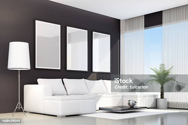 Modern Living Room Stock Photo - Download Image Now - Apartment, Architecture, Digitally Generated Image