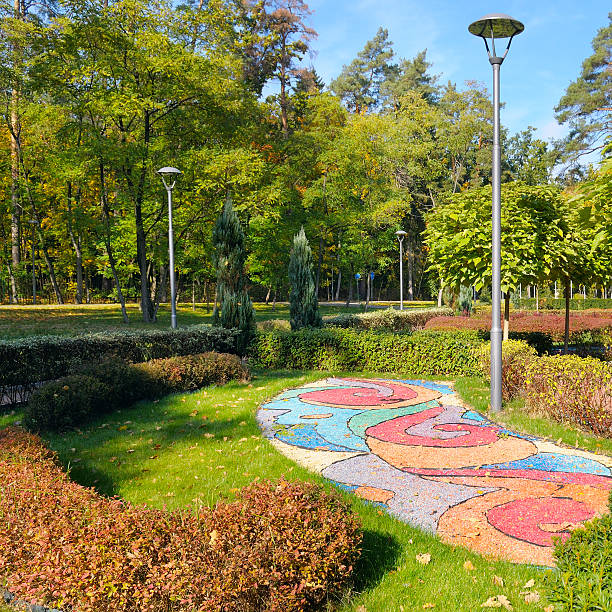 istock summer park with street lamp 468439080
