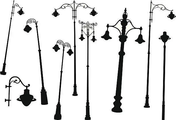 Vector illustration of Street lamps