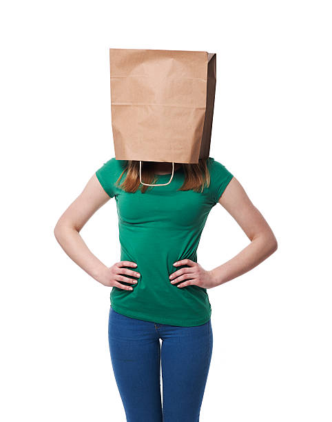 istock Activist for ecology with paper bag on head 468440838