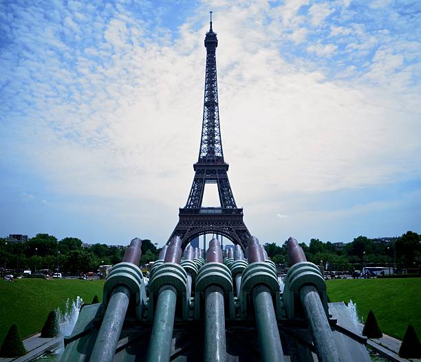 water gun Vs Eiffel stock photo