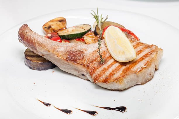 istock Grilled meat ribs with vegetables 468446594