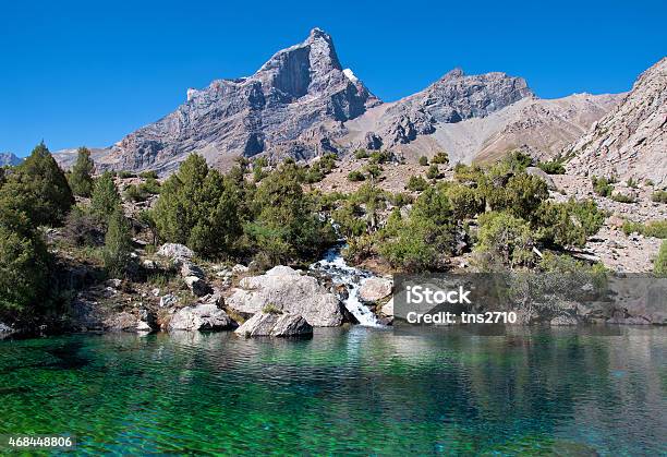 Majestic Mountain Lake In Tajikistan Stock Photo - Download Image Now - 2015, Blue, Horizontal