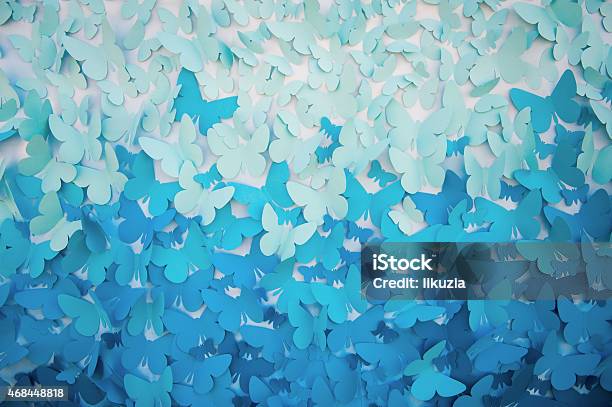 Background Of Blue Butterflies Stock Photo - Download Image Now - Butterfly - Insect, Backgrounds, Blue