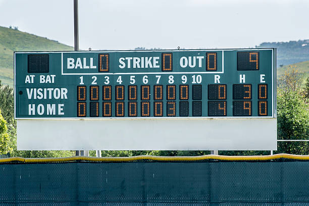 Baseball Scoreboard stock photo