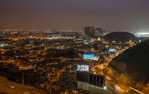 View of Lima city at night