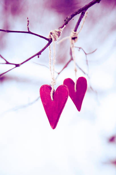 istock heart shaped valentine's / christmas decorations hanging on the tree 468450305