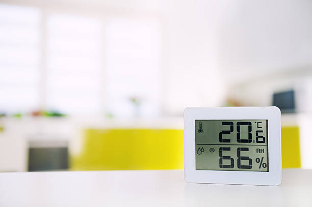 Measurement of the temperature and humidity in the room Measurement of the temperature and humidity in the room hygrometer photos stock pictures, royalty-free photos & images