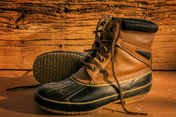pair of leather hiking boots