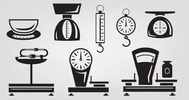 Vector illustration of mechanical kitchen scales