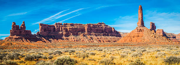 istock Pinnacles mesas and buttes in desert landscape panorama Monument Valley 468453658