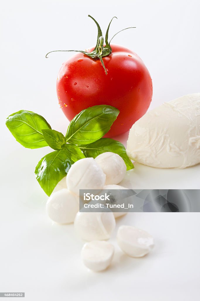 Mozzarella cheese and basil leaves 2015 Stock Photo