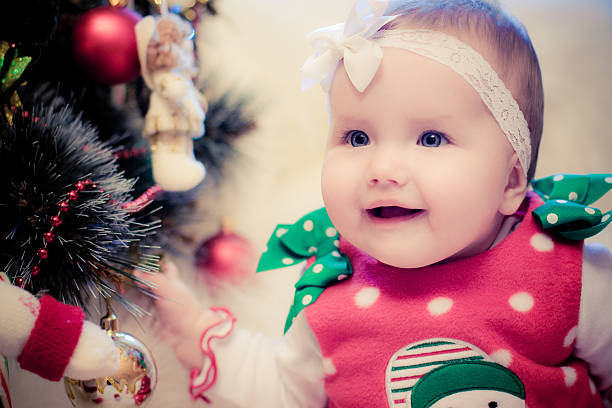 istock Christmas baby with snowman 468454967
