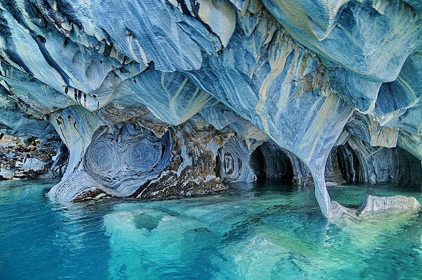 istock Underground lake in marble cave, Lake General Carrera, Chile 468457740