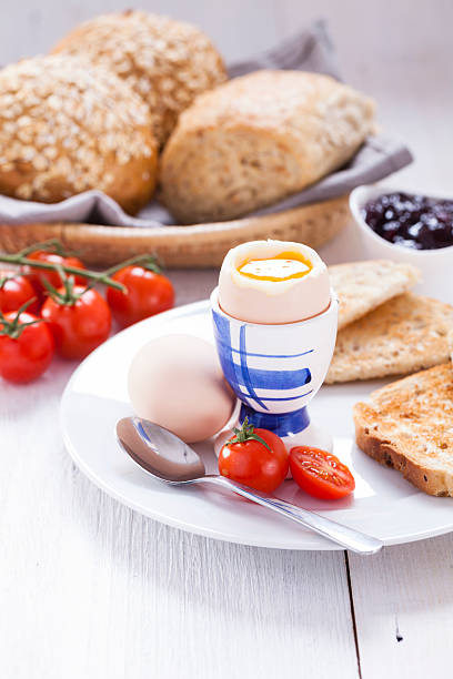 istock Soft-boiled egg in the morning with toast 468458102