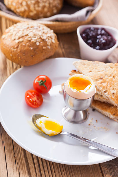 istock Soft-boiled egg in the morning with toast 468458116