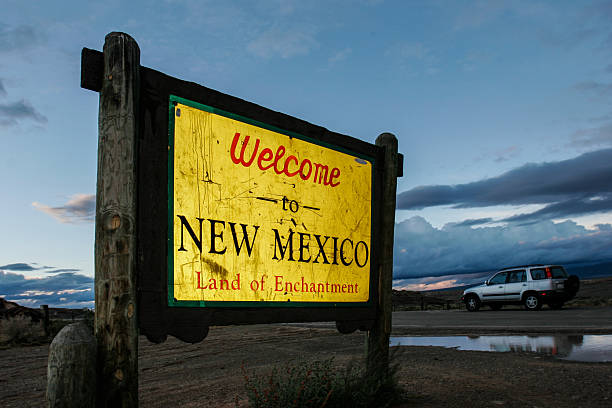 istock Welcome to New Mexico State Border Sign 468458398