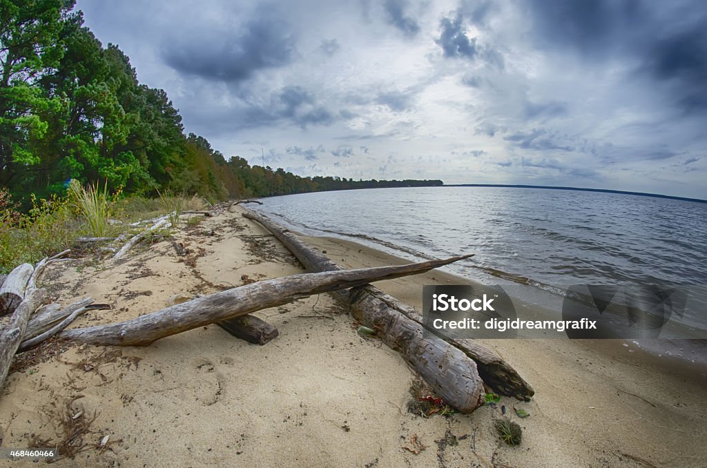 cloudy skies over body of water South Carolina Stock Photo