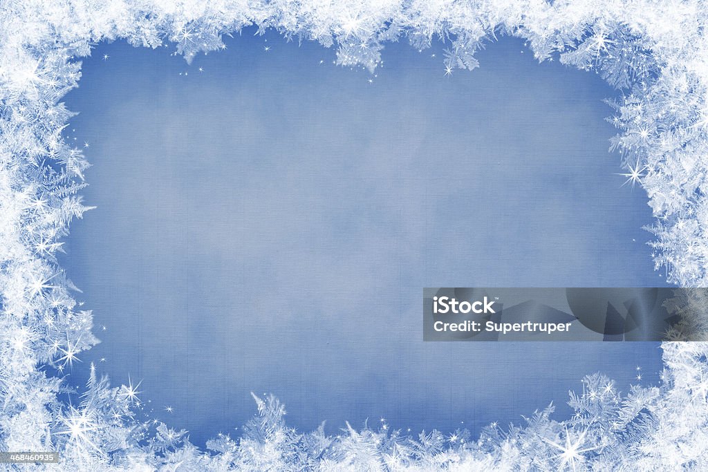 Winter background Winter frame of gleaming ice, in the center of the composition aged textured background Border - Frame Stock Photo