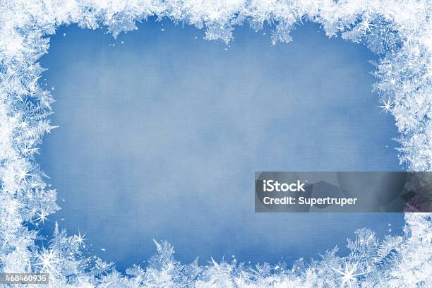 Winter Background Stock Photo - Download Image Now - Border - Frame, Frost, Snow