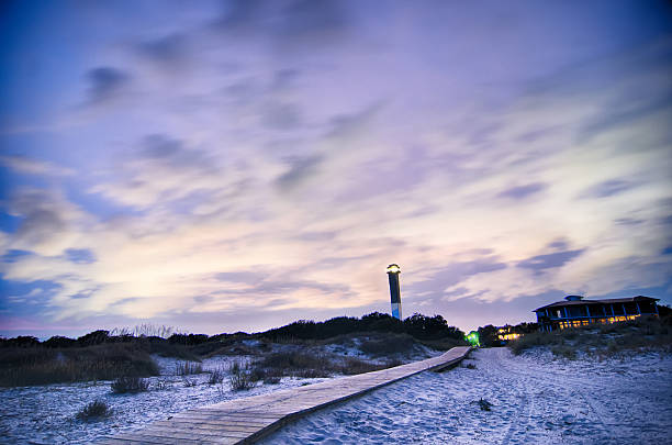 istock Charleston lighthouse at night  located on Sullivan's Island in 468464796