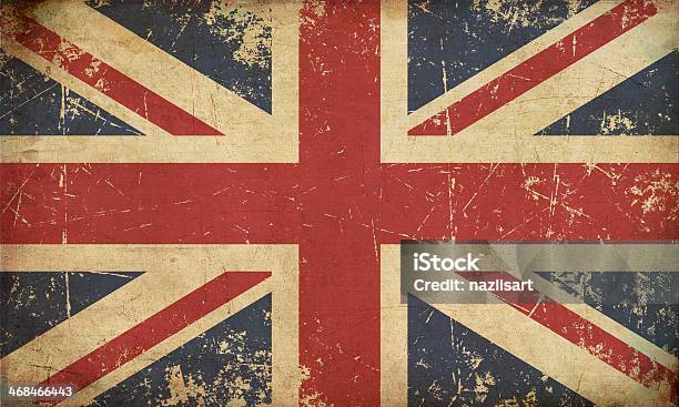 Uk Aged Flat Flag Stock Illustration - Download Image Now - British Flag, Old-fashioned, British Currency