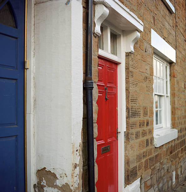 Quaint rustic door in the town of Broadway in the Cotswolds area of the United Kingdom