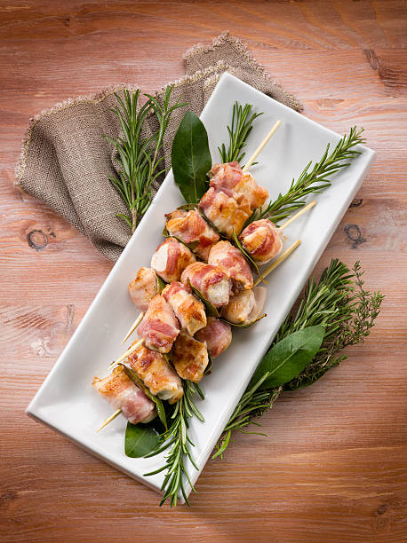 istock skewer with meat and bacon 468468145
