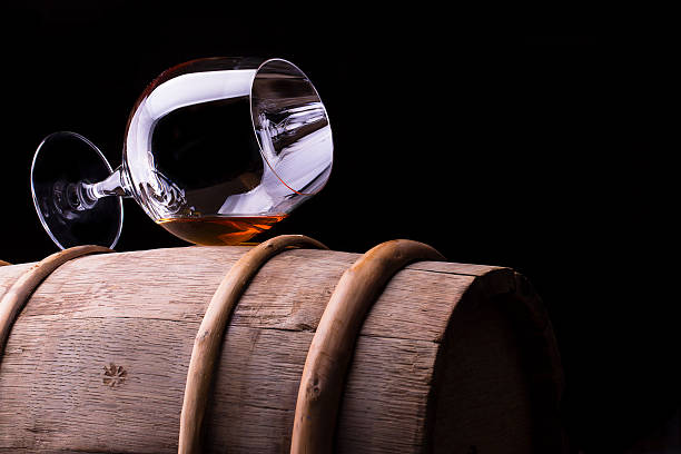 istock Cognac or brandy on a wooden barrel 468468739