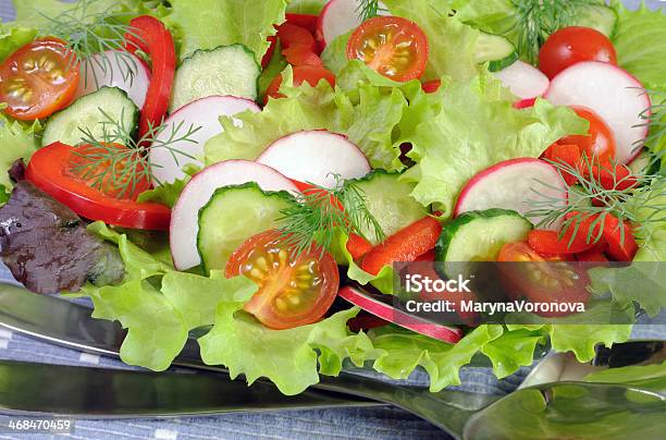 Summer Salad Of Fresh Vegetables Stock Photo - Download Image Now - Appetizer, Bell Pepper, Buffet
