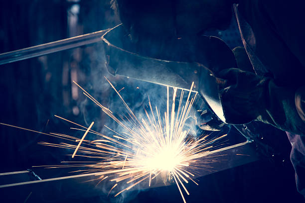 istock Employee welding steel 468470692