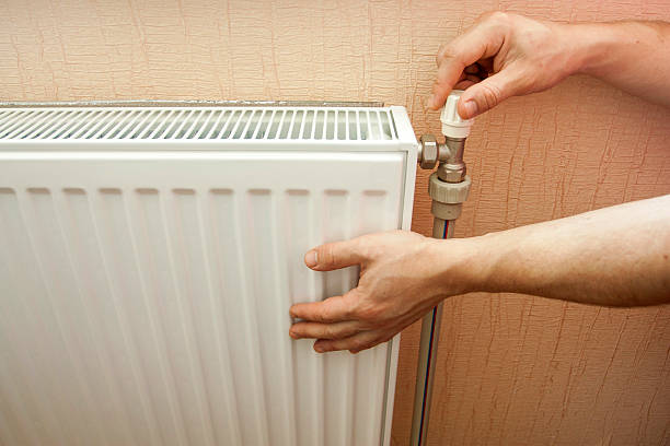 istock Check of heating of a radiator 468471166