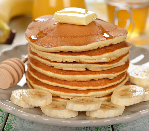 istock Pancakes with banana 468471178
