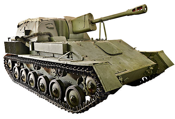 istock Soviet tank Self-propelled artillery SU-76M isolated 468471422