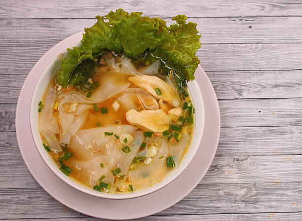 istock Glass noodle chicken soup thai style 468472802