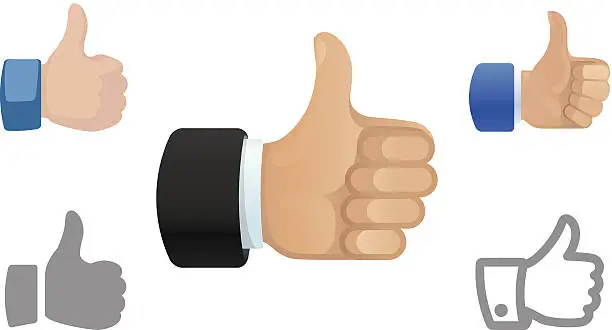 Vector illustration of Thumbs Up icons