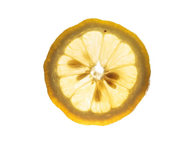 レモンスライス - lemon textured peel portion ストックフォトと画像
