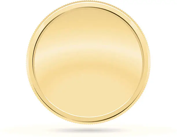 Vector illustration of Gold Coin, Medal