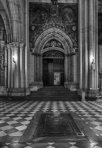istock Door at Cathedral in Toledo  b&w 468477119