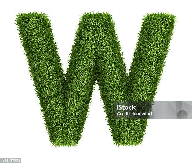 Natural Grass Letter W Stock Photo - Download Image Now - Alphabet, Environment, Freshness