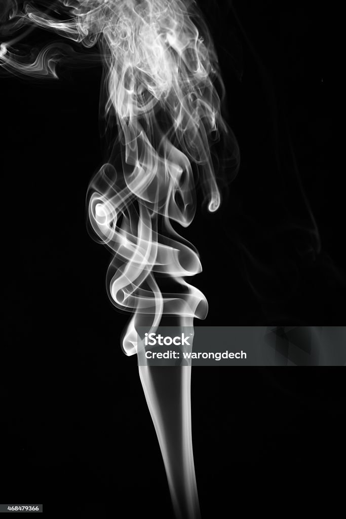 Abstract white smoke on black background. 2015 Stock Photo