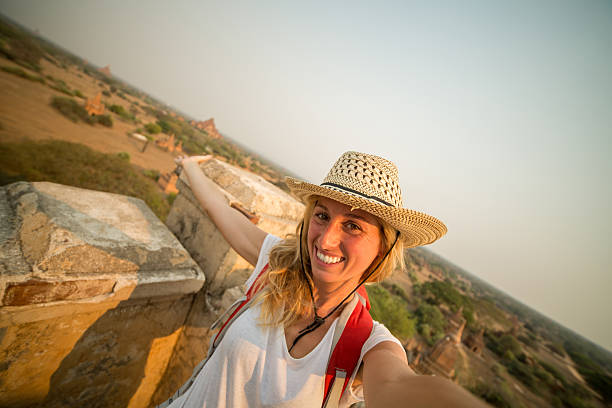 istock Tourist showing off on selfie-Myanmar 468484554