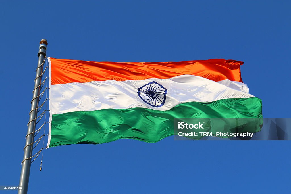 Indian Flag Delhi, India – March 10, 2015 : Indian Flag In Delhi. 2015 Stock Photo