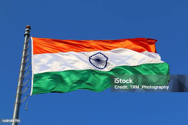 Indian Flag Stock Photo - Download Image Now - 2015, Blue, Culture of India