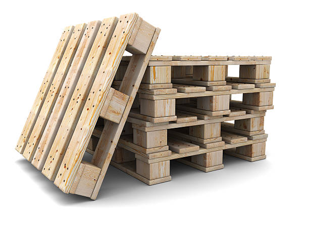 istock Stack of wooden pallets. One pallet near. 468490549
