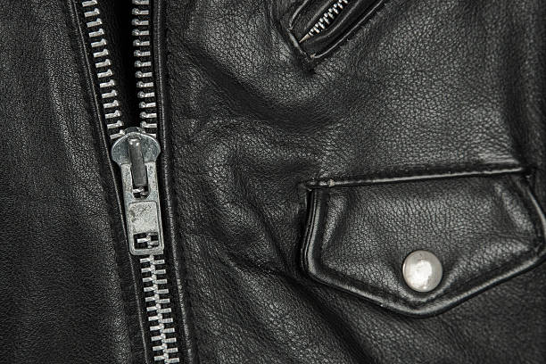 istock close-up of black leather jacket details 468491136