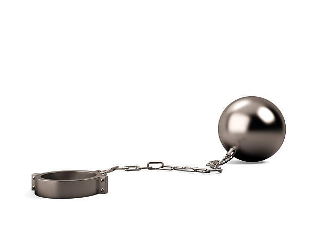 istock Ball and chain isolated on white background 468492472