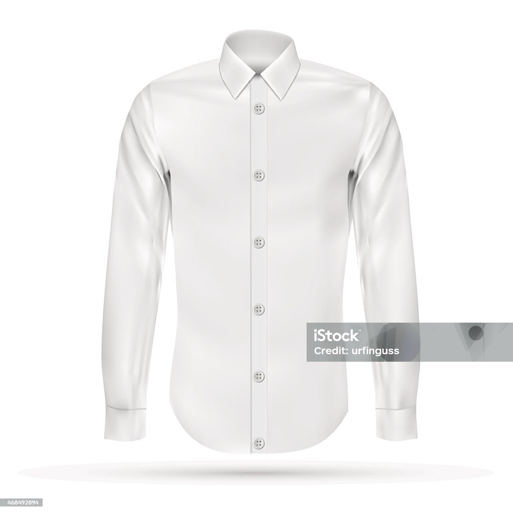 Vector illustration of dress shirt (button-down). Front view Button Down Shirt stock vector