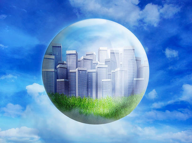 istock Business buildings in bubble 468495498